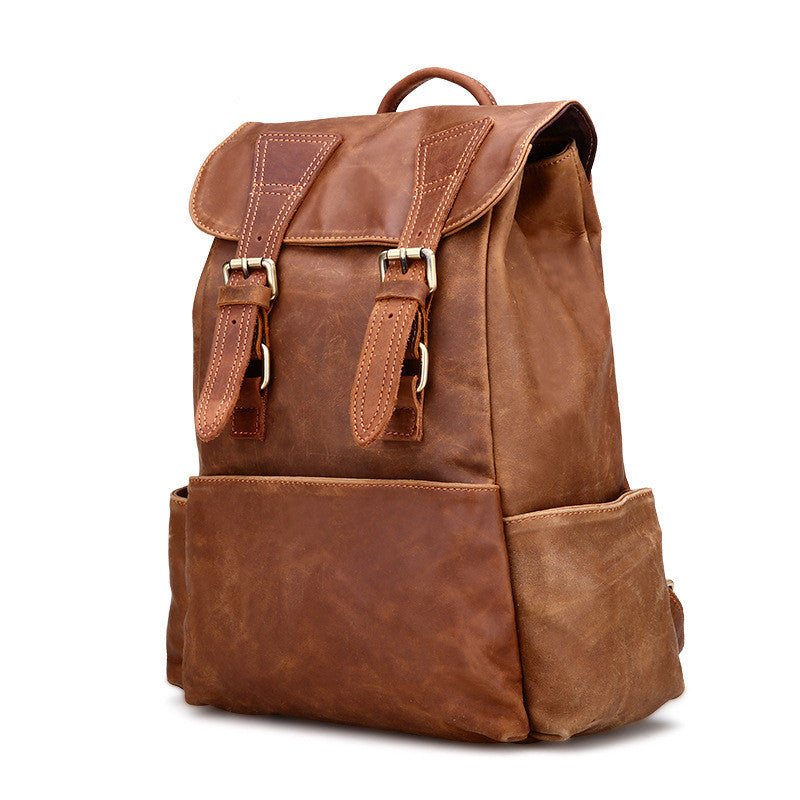 Ladies leather retro backpack