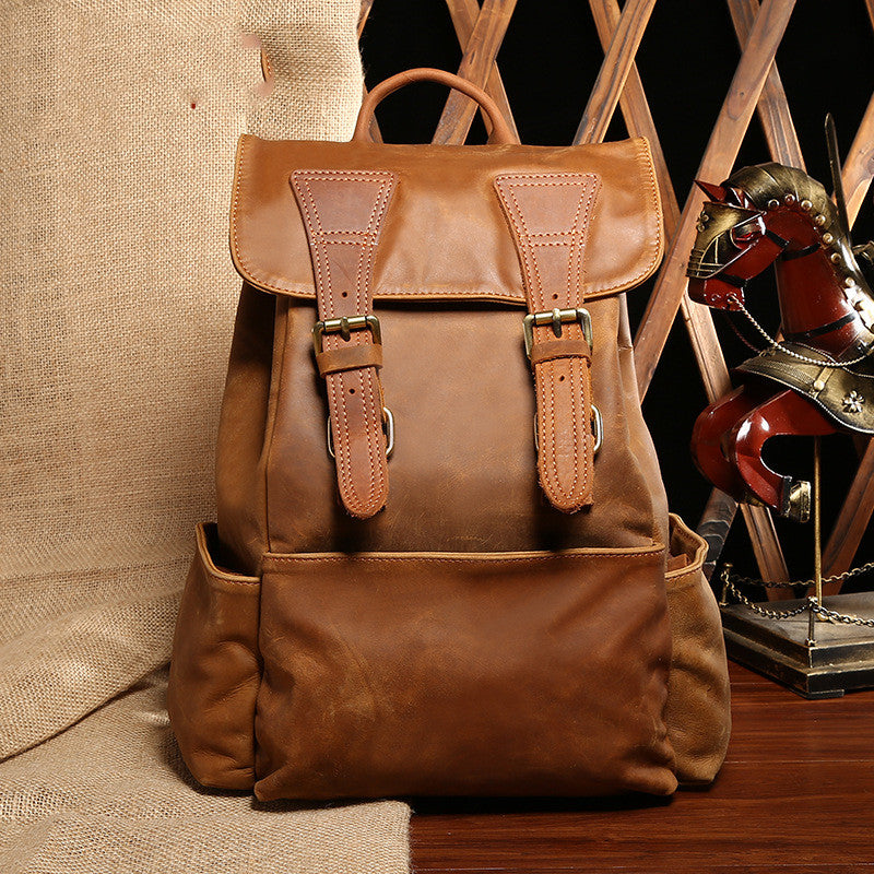 Ladies leather retro backpack